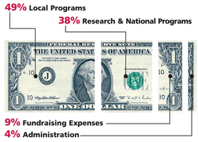 Multiple Sclerosis Society donations breakdown